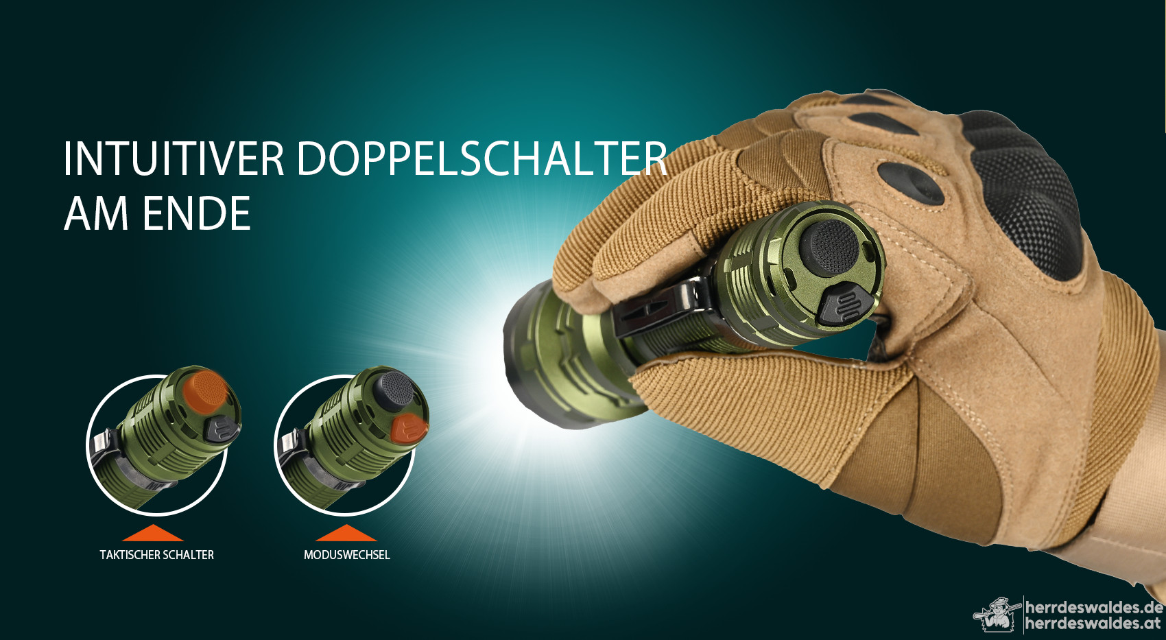 AceBeam Defender P17, 4900 lm, Dunkelgrün – Taktische LED-Taschenlampe, Grün