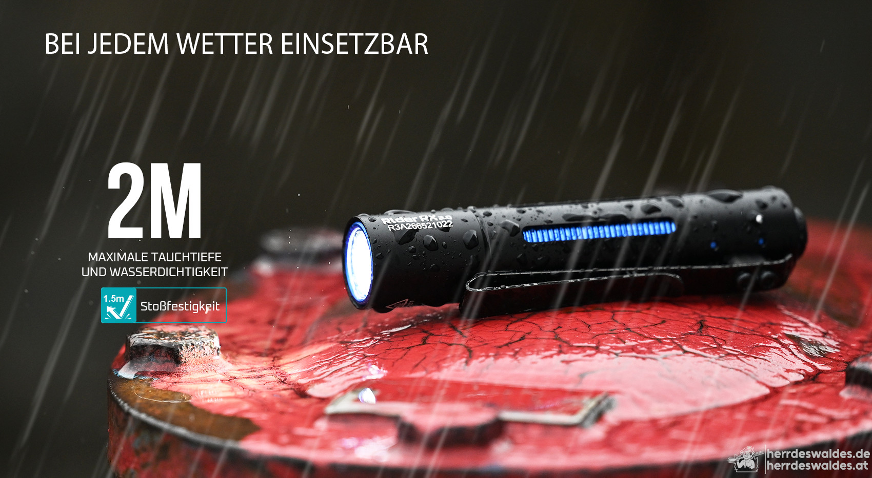AceBeam Rider RX 2.0 AL, 1000 lm, schwarz - LED-Taschenlampe, schwarz