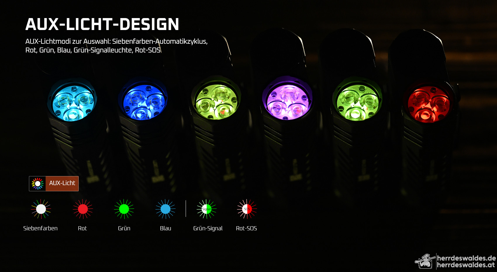 AceBeam Terminator M2-X, 3200 lm, grün - LED Dual-Taschenlampe mit Spot-Reflektor