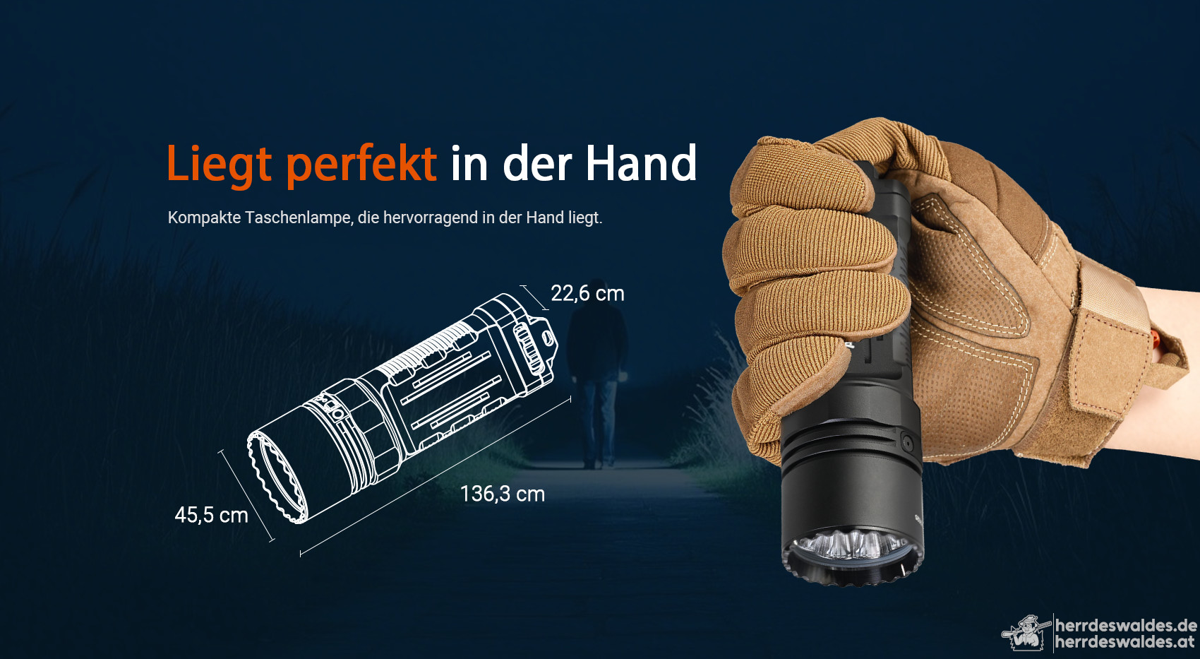 AceBeam X20, 8000 lm, schwarz - Taktische LED-Taschenlampe, schwarz