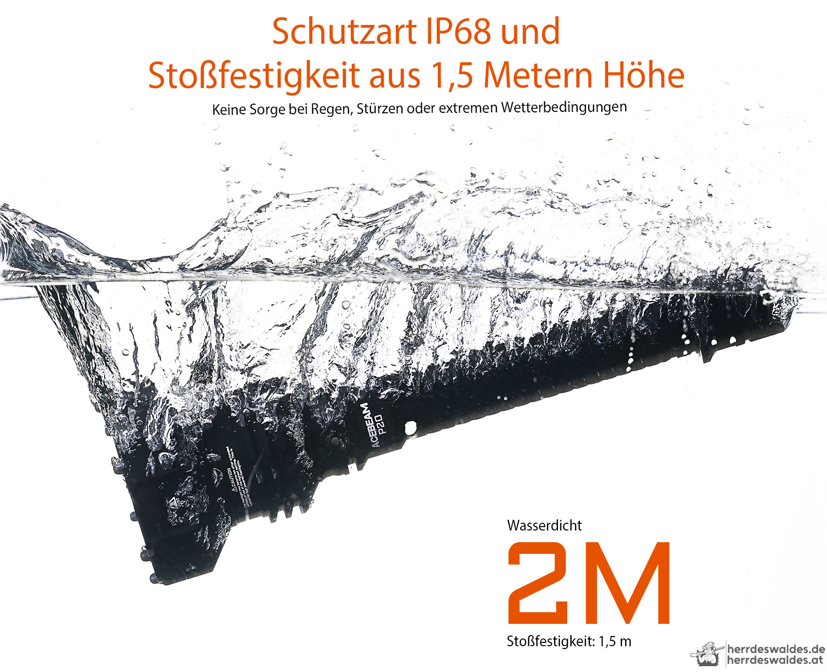 AceBeam P20, 5500 lm, schwarz - Taktische LED-Taschenlampe, schwarz