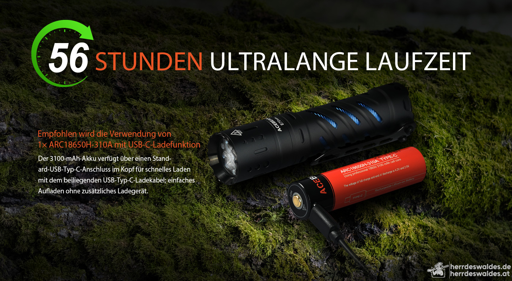 AceBeam E70 Mini AL, 2000 lm, CRI90 – Kompakte LED-Taschenlampe, Schwarz