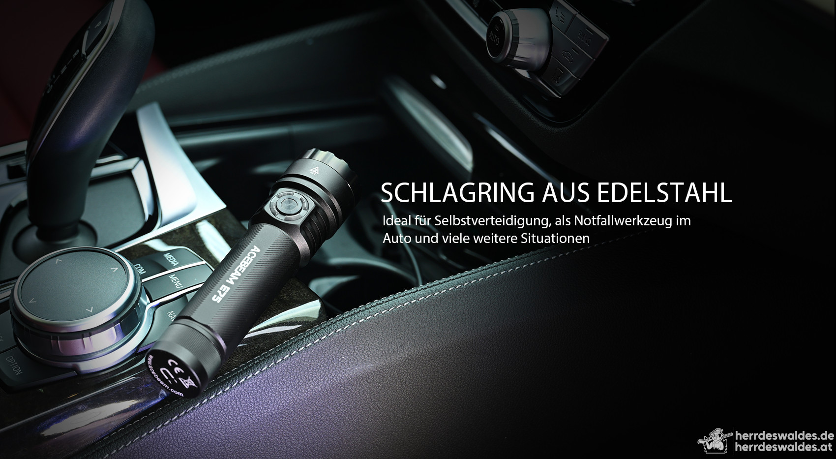 AceBeam E75, 4500 lm, Schwarz – Taktische LED-Taschenlampe