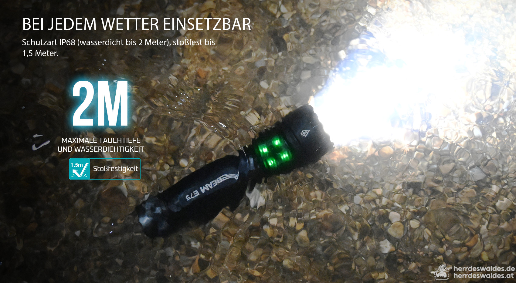 AceBeam E75, 4500 lm, Schwarz – Taktische LED-Taschenlampe