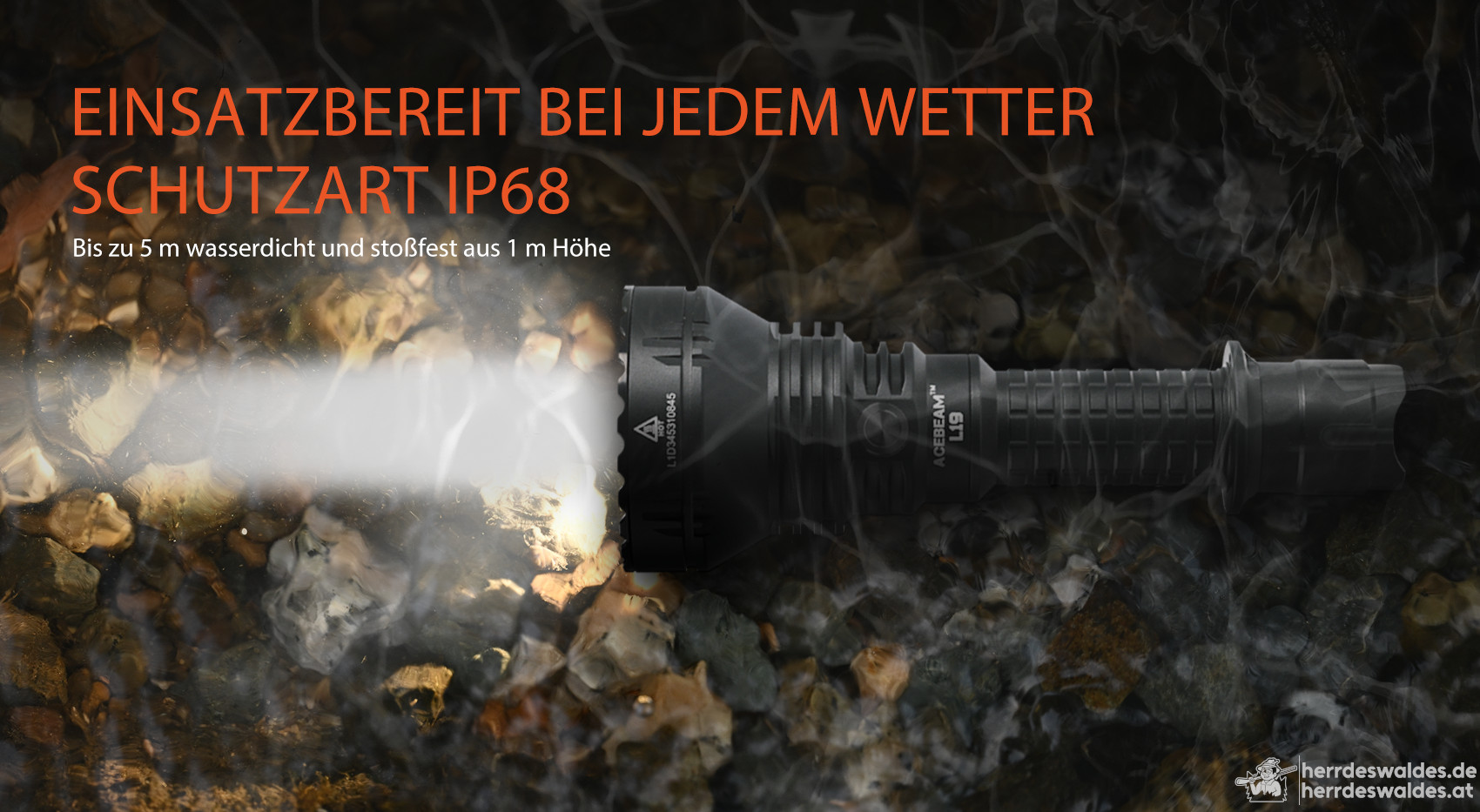 AceBeam L19 2.0, 2200 lm, SFT40 Hi – Jagd-LED-Taschenlampe, Schwarz