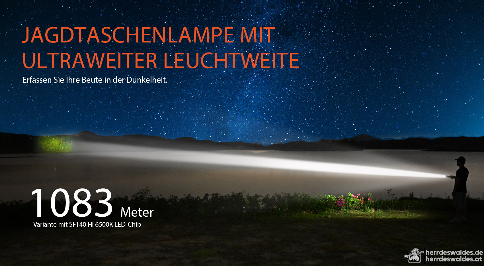 AceBeam L19 2.0, 2200 lm, SFT40 Hi – Jagd-LED-Taschenlampe, Schwarz